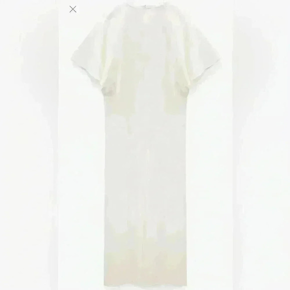 NWT Zara White Flowy Midi Back Slit Dress - Picture 5 of 11